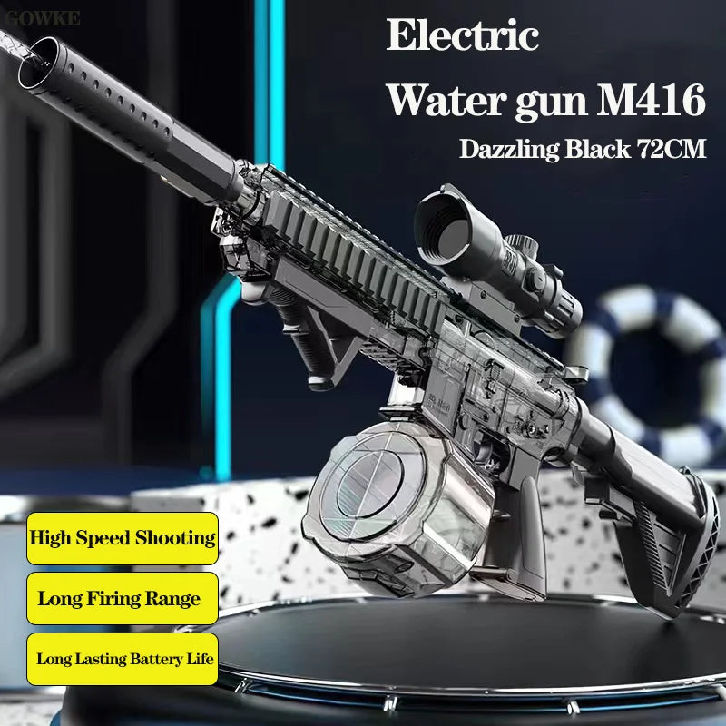 M416 Fully Automatic Electric Water Gun Pistol - The Ultimate Outdoor Toy for Thrilling Summer Battles!