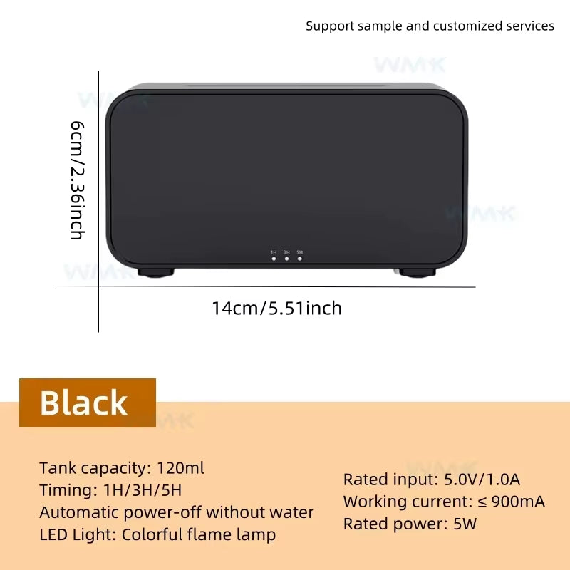 Air Aroma Essential Oil Humidifier and Diffuser with LED Light - Mini Flame Automatic Fragrance Dispenser for Home Use