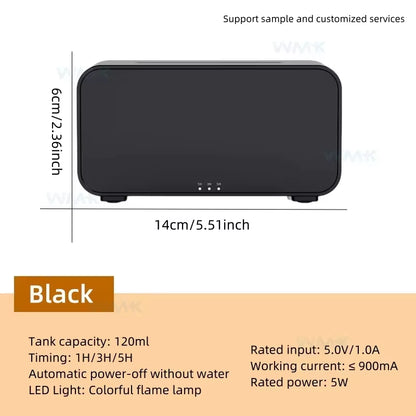 Air Aroma Essential Oil Humidifier and Diffuser with LED Light - Mini Flame Automatic Fragrance Dispenser for Home Use