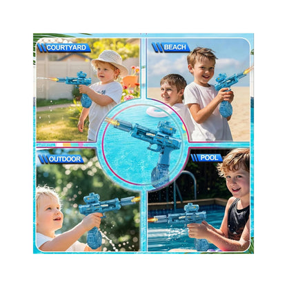 Electric Water Gun for Adults and Kids - Automatic LED Light Squirt Gun with Long Range, Ideal for Summer Outdoor Pool Parties and Gifts for Boys and Girls
