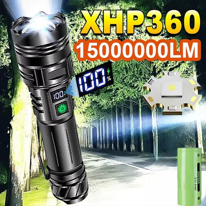 High-Performance Rechargeable LED Flashlight with Zoom Function for Tactical and Outdoor Use