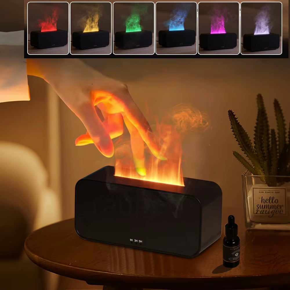 Air Aroma Essential Oil Humidifier and Diffuser with LED Light - Mini Flame Automatic Fragrance Dispenser for Home Use