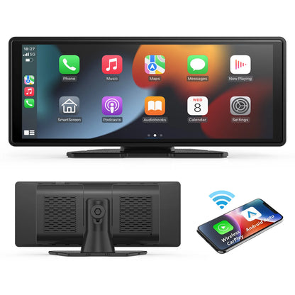 Universal Portable CarPlay Screen – Wireless Apple CarPlay & Android Auto Touchscreen Car Stereo