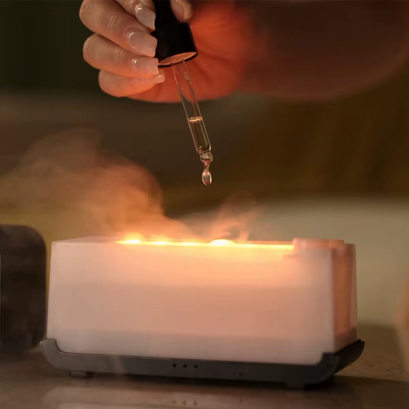 Air Aroma Essential Oil Humidifier and Diffuser with LED Light - Mini Flame Automatic Fragrance Dispenser for Home Use