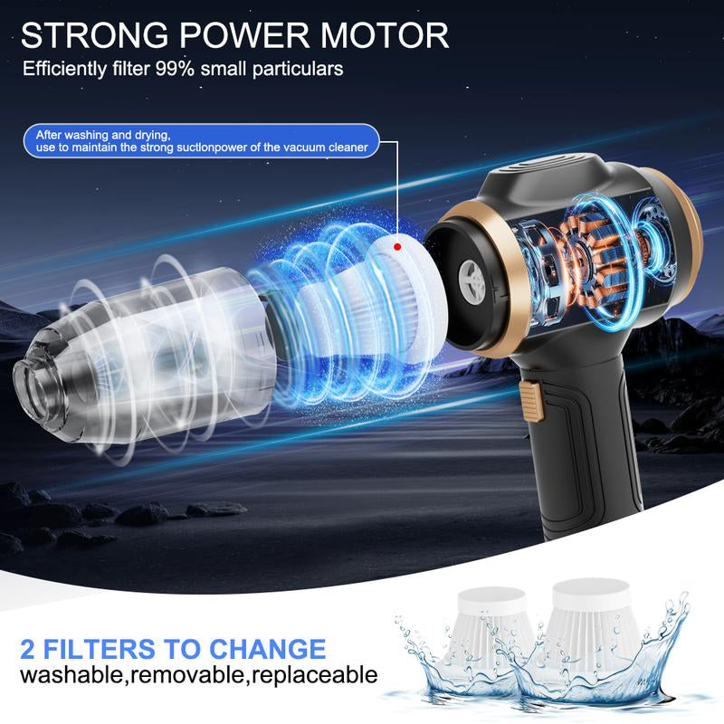 Belibuy 6-in-1 Handheld Vacuum | 19000Pa Powerful Cordless Tech Cleaner for Car, Desk & Home